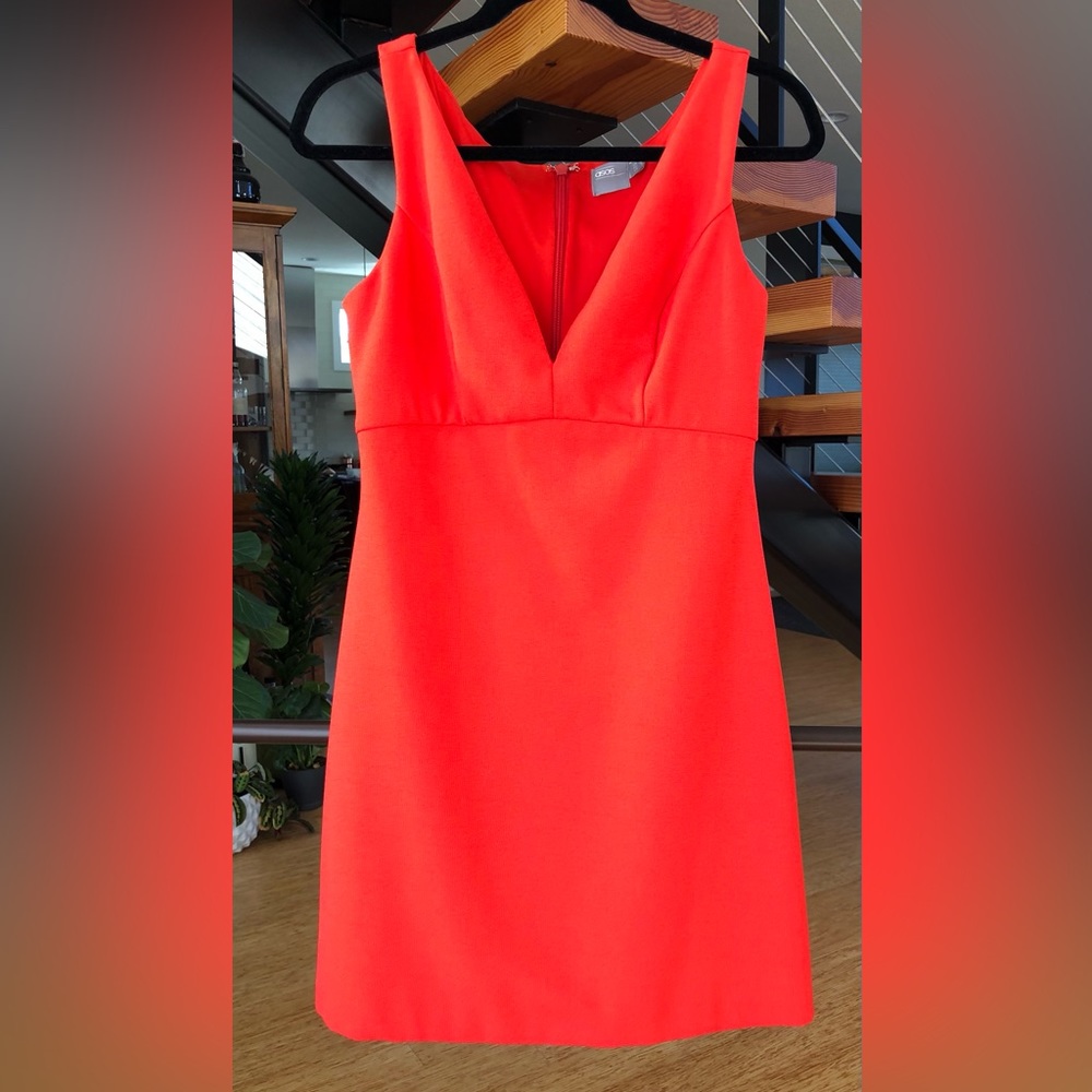 ASOS Womens Dress Fit Flare Red SIze 6 Stretch Sleeveless Knee length Classic